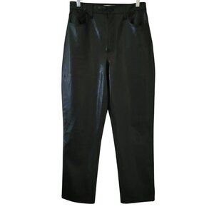 Abercrombie & Fitch 90s Straight Ultra High Rise Black Faux Leather Pants 8/29